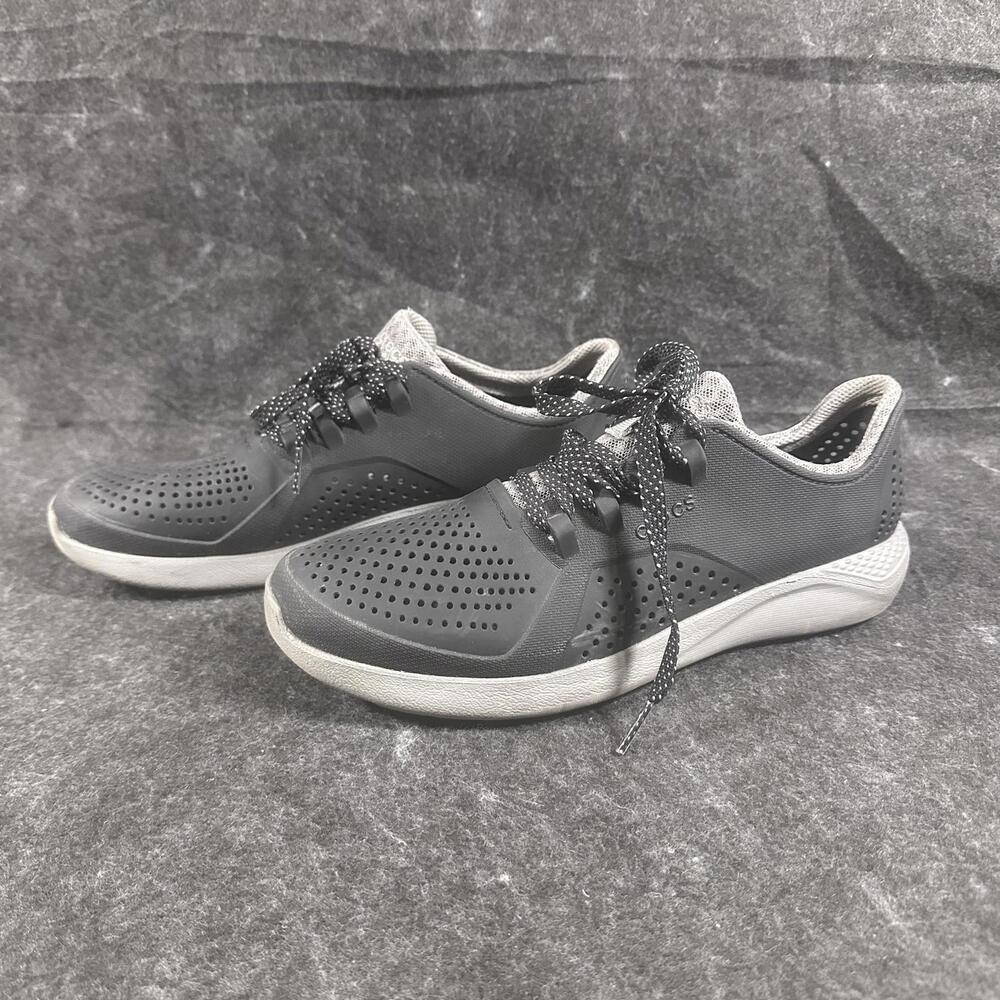 Crocs Men's Black Grey Literide Pacer Perforated Breathable Sneaker Shoes Size 7